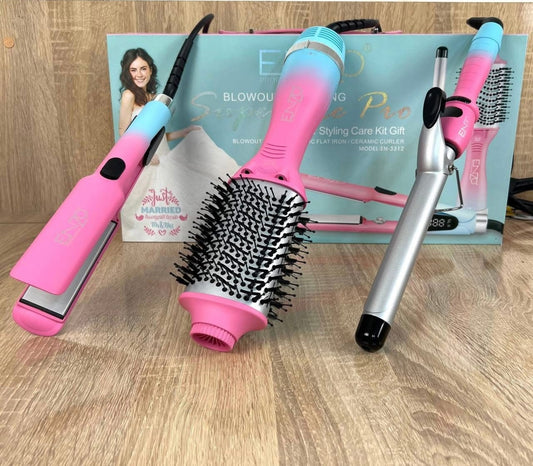 Pack Enzo 3en1 Brosse séchoir + Lisseur + Boucleur